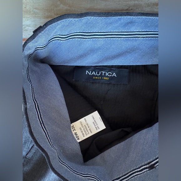 NAUTICA Charcoal Grey Flat Front Wool Blend Dress Pants Sz 40x32 - Picture 3 of 5